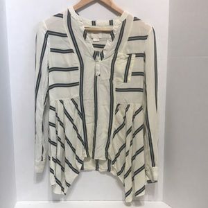 Anthropologie Maeve long sleeve striped blouse
